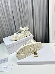 Dior Women's D-Wave White Lambskin Sandals - 4