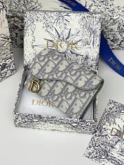 Dior Saddle Bloom Card Holder Gray - Size: 10.5 x 7cm - 1