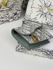 Dior Saddle Bloom Card Holder Gray - Size: 10.5 x 7cm - 5