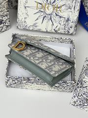 Dior Saddle Bloom Card Holder Gray - Size: 10.5 x 7cm - 3