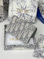 Dior Saddle Bloom Card Holder Gray - Size: 10.5 x 7cm - 2