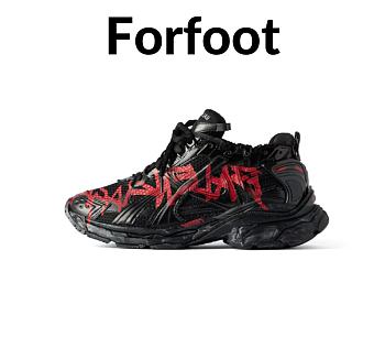 Balenciaga Runner Graffiti Sneaker in black and red