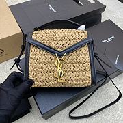 YSL Cassandra Raffia Bag 'Natural/Nero' - size: 20x16x7.5cm - 1