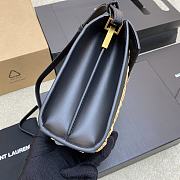 YSL Cassandra Raffia Bag 'Natural/Nero' - size: 20x16x7.5cm - 5