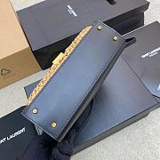 YSL Cassandra Raffia Bag 'Natural/Nero' - size: 20x16x7.5cm - 3