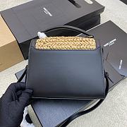 YSL Cassandra Raffia Bag 'Natural/Nero' - size: 20x16x7.5cm - 2
