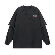 Men's Political Campaign Long Sleeve Layered T-shirt in Black  - 1