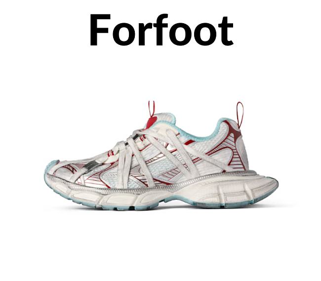Balenciaga Men's 3xl Extreme Laces B Sneaker in White/red/turquoise/grey - 1