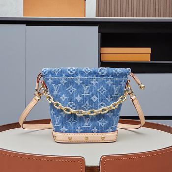 LV Micro Noe Bag Charm Monogram Denim Blue - size: 20.5 x 17.5 x 8.8 cm