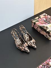 Dolce&Gabbana Leopard-print satin slingbacks - Height: 6.5cm - 1