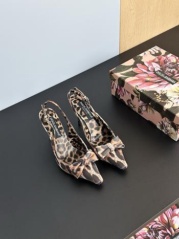 Dolce&Gabbana Leopard-print satin slingbacks - Height: 6.5cm