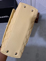 CHANEL Caviar Quilted Small Coco Handle Flap Yellow - 19x13x9cm - 2