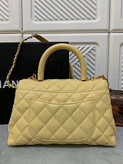 CHANEL Caviar Quilted Small Coco Handle Flap Yellow - 19x13x9cm - 3