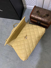 CHANEL Caviar Quilted Small Coco Handle Flap Yellow - 19x13x9cm - 5