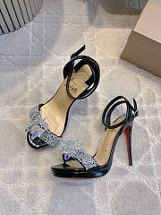 CHRISTIAN LOUBOUTIN Patent Crystal Queen in Black - Height: 12cm - 4