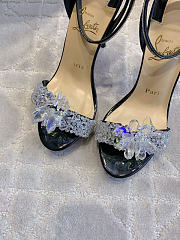 CHRISTIAN LOUBOUTIN Patent Crystal Queen in Black - Height: 12cm - 2