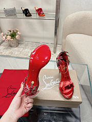 Christian Louboutin Red Patent Leather Loubi Vega Crystal - Height: 12cm - 3
