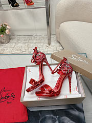 Christian Louboutin Red Patent Leather Loubi Vega Crystal - Height: 12cm - 2