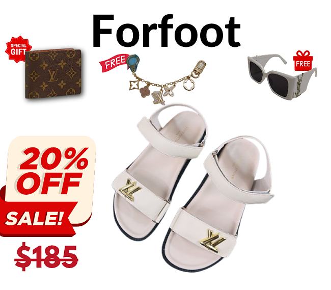LV Sunset Flat Comfort Sandal Light Beige - 1ACP4O  - 1