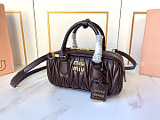 Miu Miu Arcadie matelassé leather tote bag in brown - size: 22X10.5X7.5 cm - 2