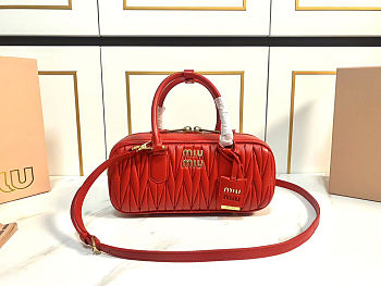 Miu Miu Red Arcadie Matelassé Nappa Leather - size: 27X12X9cm