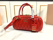 Miu Miu Red Arcadie Matelassé Nappa Leather - size: 27X12X9cm - 2