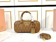 Miu Miu Arcadie matelassé nappa leather bag Caramel - size: 27X12X9Cm - 5