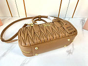 Miu Miu Arcadie matelassé nappa leather bag Caramel - size: 27X12X9Cm - 4