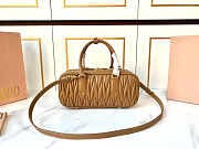 Miu Miu Arcadie matelassé nappa leather bag Caramel - size: 27X12X9Cm - 3