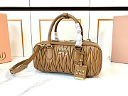 Miu Miu Arcadie matelassé nappa leather bag Caramel - size: 27X12X9Cm - 2