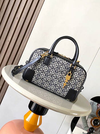 Loewe Amazona 23 Bag Black/Blue Leather - size: 23x10x15cm