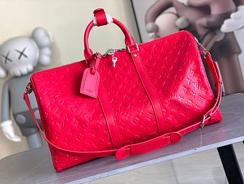LV Keepall Bandouliere Monogram Mesh 50 Pink - size: 50 x 29 x 23cm