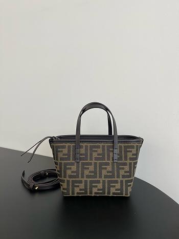 Fendi Roll Monogrammed Mini Tote Bag in Black - size: 23*19.5*15cm