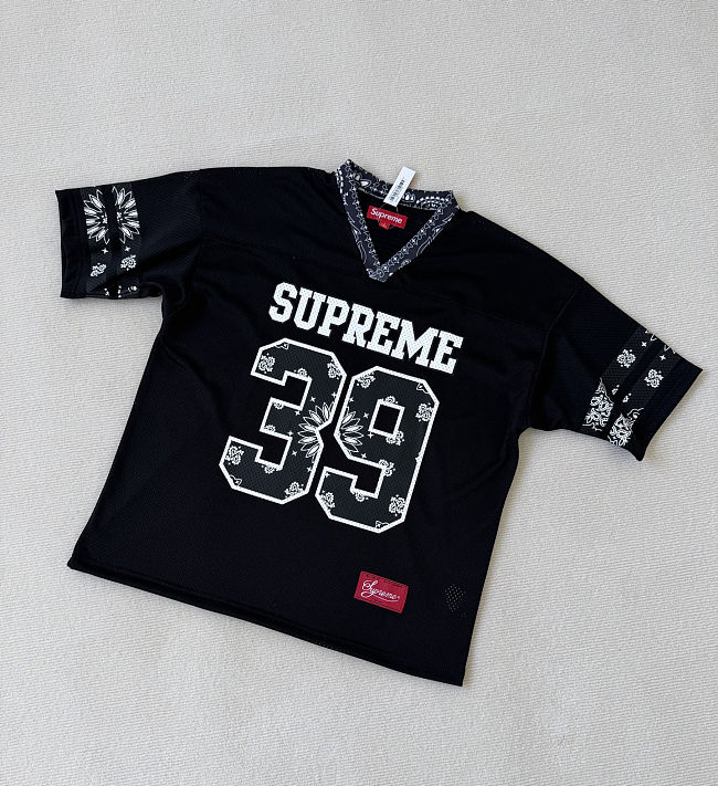 Supreme Bandana Football T-shirt Black - 1