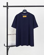 LV heavy-duty beaded letter embroidered short-sleeved T-shirt - 5