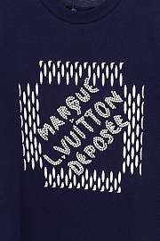LV heavy-duty beaded letter embroidered short-sleeved T-shirt - 4