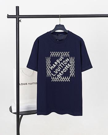 LV heavy-duty beaded letter embroidered short-sleeved T-shirt