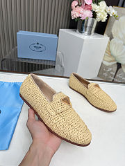 Prada logo-triangle raffia loafers - 5
