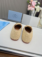 Prada logo-triangle raffia loafers - 3