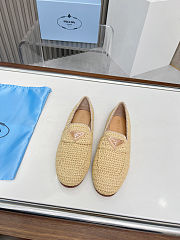 Prada logo-triangle raffia loafers - 2