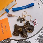 LV brown dog keychain monogram - 1