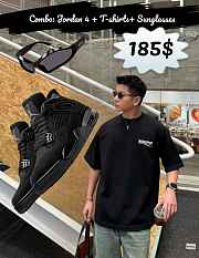 Black Cat Combo – Jordan 4 + Tee + Shades for only $185! - 6