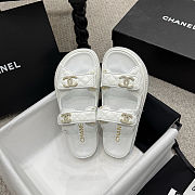 Chanel Dad Sandals high-quality eather with signature quilted detailing white - 2
