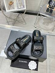 Chanel Dad Sandals high-quality eather with signature quilted detailing black - 1