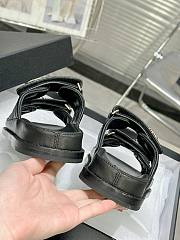 Chanel Dad Sandals high-quality eather with signature quilted detailing black - 5