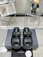 Chanel Dad Sandals high-quality eather with signature quilted detailing black - 2