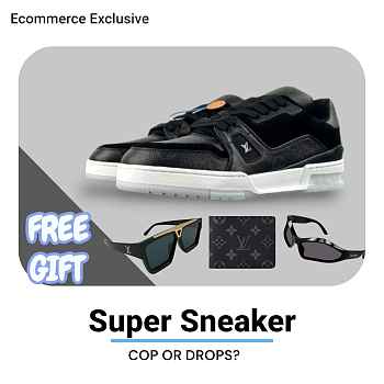 Louis Vuitton LV trainer black and white
