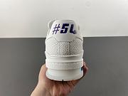 Louis Vuitton LV Trainer Sneaker in White with Blue & Purple Accents - 5