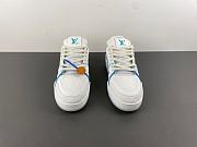 Louis Vuitton LV Trainer Sneaker in White with Blue & Purple Accents - 4