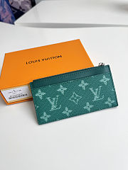 Louis Vuitton Coin Card Holder Monogram Eclipse Lagoon Blue 14.5x1x8cm - 4